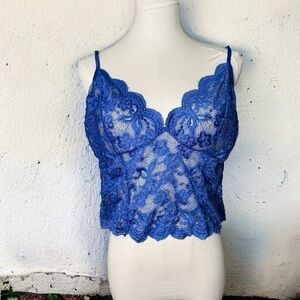 Cobolt blue lace cami  vintage M